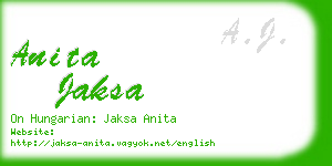 anita jaksa business card